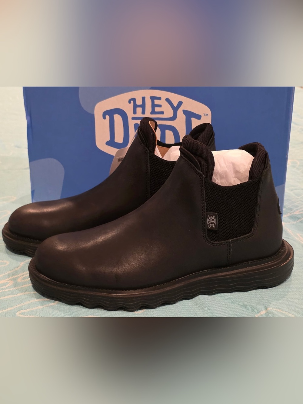 Hey Dude Branson Craft Leather Black Boot Women’s Size 9